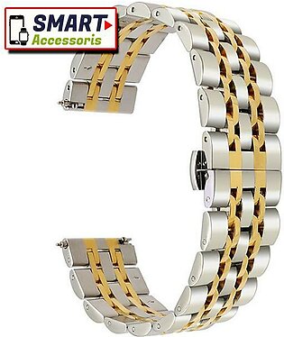 22mm Stainless Steel Watch Band Strap For Samsng Galaxy Watch 46mm, Gear S3, Huawei Watch 2 Classic