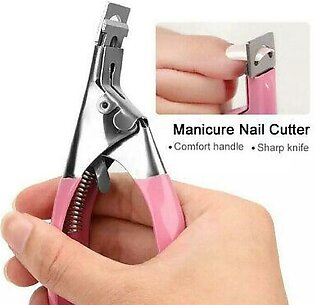 Pink Acrylic Tip Cutter Artificial Nails Clipper Manicure Tool