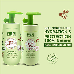 Wbm Baby Massaging Duo Kit | 100% Natural Baby Massage Oil & Nourishing Baby Lotion