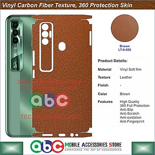 Tecno Spark 7 Pro , Full Back Protection Sheet with Four Sides Vinyl Skin/Wrap in variety of Textures and Colors for Spark7Pro
