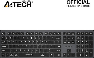 A4tech Fbx50c Bluetooth & 2.4g Wireless Keyboard - Rechargeable Usb Type C - Multi Device - 2 Cm Slim & Lightweight - Scissor Switch Keys - Multidevice Pairs Upto 4 Devices - For Pc/laptop/tablet/ios/android/smart Tv