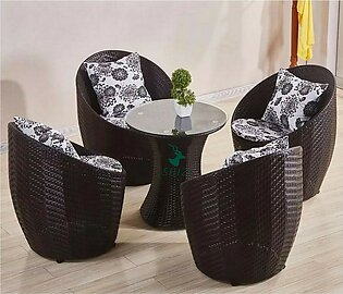 Shizi Balcony Chairs & Table Outdoor Rattan Coffee table/Cane/Wicker waterproof furniture - Restaurant/Garden patio Dinning all weather chair/sofa dinning set- Restaurant furniture