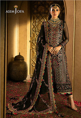 Asim Jofa 3 Piece Unstitched Fabric For Women Velvet Festive Ajvf-01