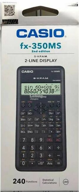 Fx-350ms 2 Line Scientific Calculator 240 Functions
