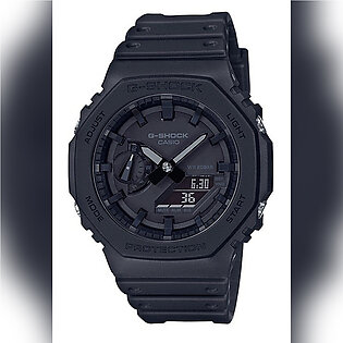 Casio G Shock Mens Black Carbon Core Guard Analog-Digital World Time Multi-Function Black Resin Band Watch-GA-2100-1A1DR