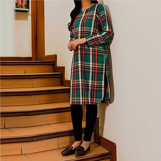 Stylo - 1pc- Flannel Checkered Shirt Pw3291 For Girls/ Women Shoes For Girls/ Women