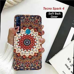 Tecno Spark 4 Back Cover -Floral - 2Gud Soft Case Cover