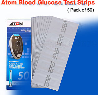Atom Blood Sugar Test Strips (Pack of 50)