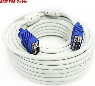 Vga Cable 20M Length crystal cable for pc / projector ETC Male to Male vga cable