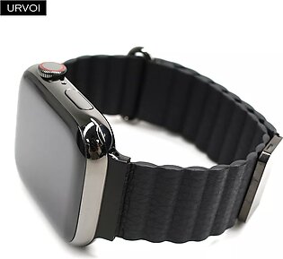 URVOI Watch Band For A p p l e Watch Series 7 6 SE54321 Leather Loop Strap For iwatch leather link wrist magnet loop adjustable buckle 42mm 44mm 45mm T500 w26 mc72pro i7pro n76 iwatch7 iw7 dt100 dtno1 hw7max w17 etc