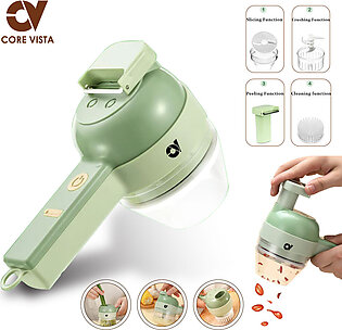 4 In 1 Handheld Electric Vegetable Cutter, Usb Rechargeable Vegetable Cutter Slicer, Mini Portable Garlic Chopper, Multifunctional Cooking Hammer Food Processor For Kitchen, Fruits Slicer, Onion Garlic Ginger Electric Chopper By Core Vista