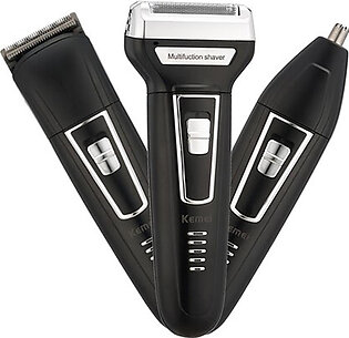 Kemei Km-6332 3 In 1 Rechargeable Electric Shaver & Trimmer