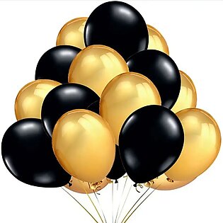 50 Latex Balloons 25 Black & 25 Gold Balloons Birthday Balloons Decoration & Birthday Party Decoration Items & Pure Latex Ballons