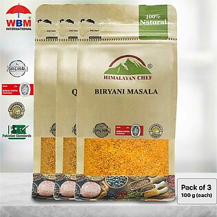 (pack Of 3) Himalayan Chef Biryani Masala - 100 G | Qorma Masala, Bombay Biryani Masala