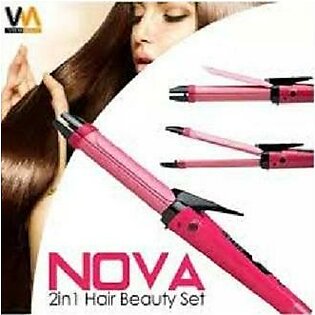 Nova 2 in 1 - Electric Nano Ceramic Coated Hair Curler and Straightener