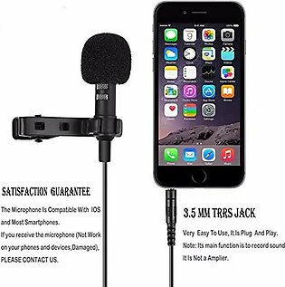 3.5mm Microphone Professional Lavalier Mic Easy Clip For Android ( 1.5 Meter )