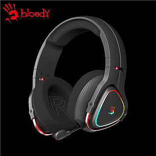 Bloody Mr710 Rgb Gaming Wireless Headset - Dual Mode 2.4g Wireless + Bluetooth V5.0 - Rgb Streamer Light Effect - M.o.c.i Dome Tech - 44 Hrs Playtime - 3.5mm Compatible - Noise Cancelling Mic - For Pc/laptop/tablet/mobile/gaming