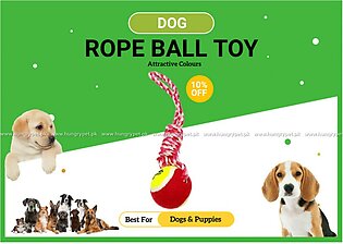 Dog Toy - Rope Tennis Ball Dog Toy - Best For Training