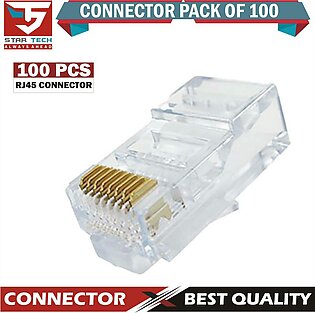 Rj45 Connector 100 Pcs Crystal_ 8pin Rj45 Modular Plug Rj-45 Network Cable Connector Adapter For Cat5 Cat5e Rj 45 Ethernet Cable Plugs Head