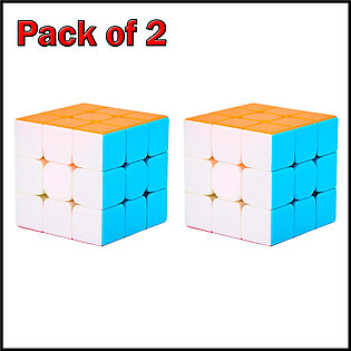 Pack of 2 Cube 3 * 3 | Rubik Cube Stickerless 56mm Qiyi Warrior S Rubiks Cube 3x3 - Magic Speed Cube Puzzle Toys Foxen
