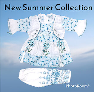 Toddler Baby Girls Summer Dress Frock Short Sleeve Cotton Dress With Trouser