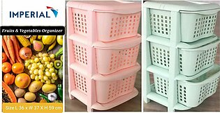 Vegetable Basket 3 Layers, Two Color High Quality Plastic Sweet Color Have High Capacity