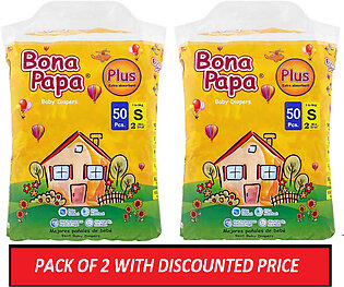 Bona Papa Plus Baby Diapers (discounted Pack Of 2) Small Size - 50pcs Each