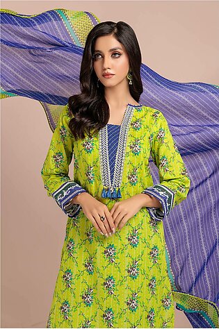 Bonanza Satrangi 3 Piece Unstitched Lawn Suit Floral Bliss - Aso233p70