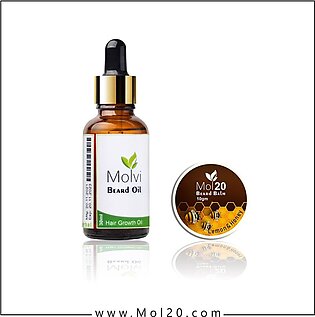 Mol20 Beard Oil – 30ml Dropper + Beard Balm Honey & Lemon - 10gm