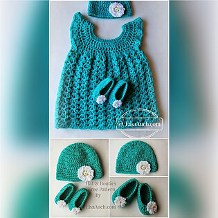 Hand Knitted Woolen Karoshia Baby Frock