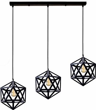 3in1 Hexagon Hanging Lamp In Rectangular Base | Ceiling Light | Hanging Light | Pendant Lamps | Fancy Light | Indoor Lighting | Outdoor Lighting | For Home, Offices, Restaurants, Bedroom, Kitchen, T.v Lounge, Hotels And Villas.