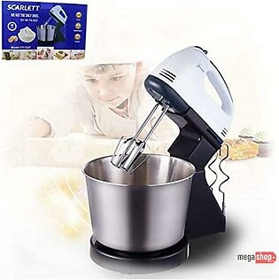 Scarlett Hand Mixer 7 Speed Hand Egg Beater With Steel Bowl Capacity
