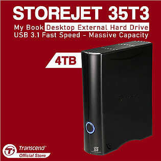 Transcend 4tb My Book Desktop External Hard Drive Usb 3.1 Storejet 35t3