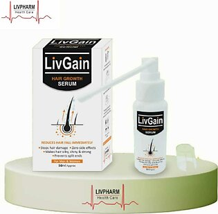 Livgain Hair Growth Serum - Unisex (men & Women) Reduces Hair Fall Immediately, Stops Hair Damage, Makes Hair Silky Shiny & Strong.