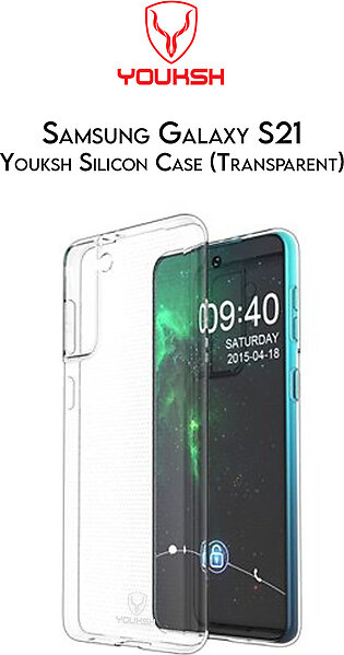 YOUKSH Samsung Galaxy S21 - Soft Shock Proof Transparent Jelly Back Cover - Transparent Case.