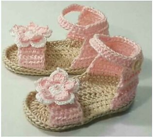 Wool Crocheted Shoes For Baby Girl / Girls Booties For Newborns / Crochet Items For Girl Baby / Newborns Accessories / Babies Clothing And Dressing