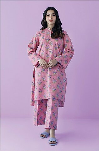 Orient Stitched 2 Piece Printed Lawn Shirt And Lawn Pant For Woman And Girls - Colour: Pink -design Code: Nrds-23-107/s Pink - Collection: Orient Rtw Lawn Vol. Iii 2023 - Collection: Lawn Vol. Iii 2023
