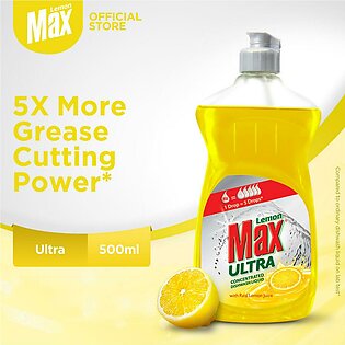 Lemon Max Ultra Dishwash Liquid Bottle 500ml - Yellow
