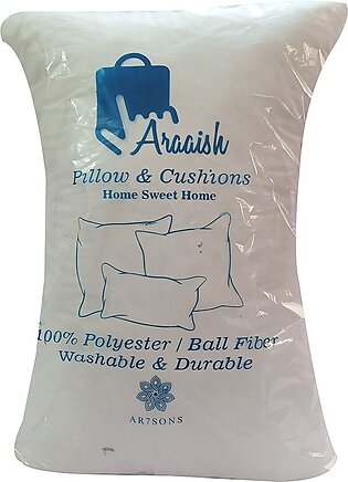 Bed Pillow Ball Fiber Polyester Filling Pillow Standard Size 1 Pcs White By Araaish