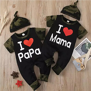 Pack Of 2 Babies Rompers With Capes Trendy Printed Round Neck Short Sleeves Tee Top's Clothes Sets Dresses Outfit