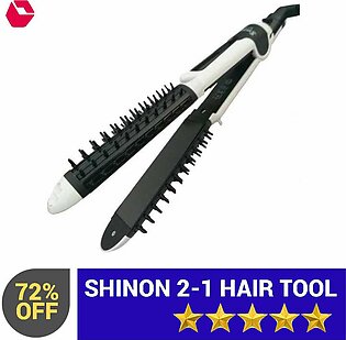 Shinon Sh-8001- 2 In 1 Comb Hair Curler And Straightener
