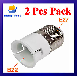 2pcs E27 To B22 Bulb Lamp Holder Converter- Holder Adapter Screw E27 To Pin B22 (long Size)