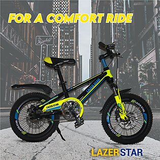 LAZER STAR 16" Inch bicycle , road bike , cycle for kids , kids bicycle with front shocks and disc brakes and supporting wheels