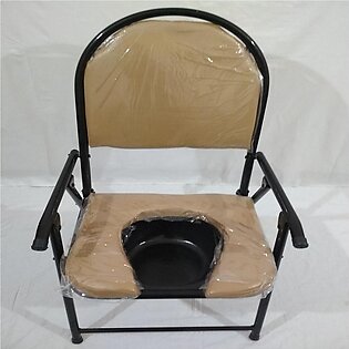 Heavy Duty Foldable Cushion Washroom Commode Chair For Over Weight People
