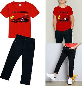 Bindas Collection 1 Digital Printed Tshirt For Boys/ Shirt For Boys & 1 Denim Jeans For Boys Suit For Boys
