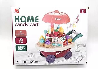 Ice Cream Toy Sound Light Simulated Mini Rotating Ice Cream Truck Candy Confectionery Trolley Car Pretend Play Kitchen Toy