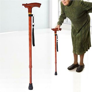 Multi Function Adjustable LED Light Walking Stick Hiking Cane for Old Men