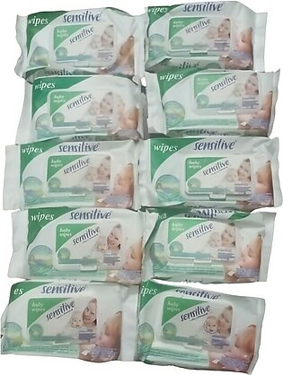 Sensitive Baby Wipes Pack Of 10 With Cap, Soft Cotton Wipes, Wet Wipes, Baby Wipes