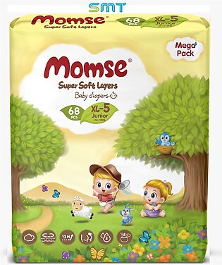 Momse Diapers Mega Pack Size 5no Xl 12-17kg (68 Pcs Pack)