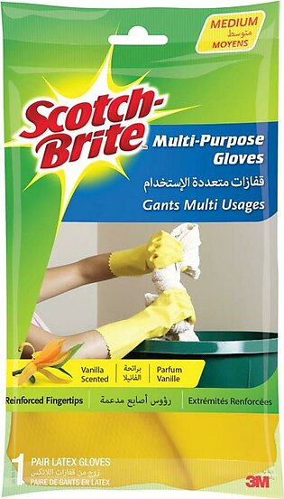 Scotch-Brite Gloves all purpose (Medium), Super Grip, protects your hands from contact with mild detergents and household cleaning agents. 1 pair/pack